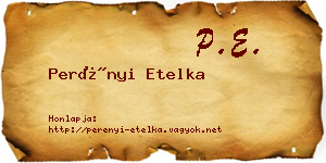 Perényi Etelka névjegykártya